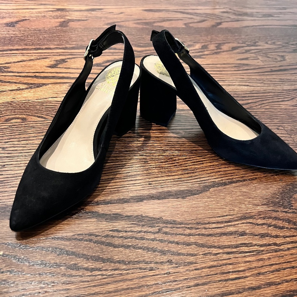 Vince Camuto  Block Suede Heels
